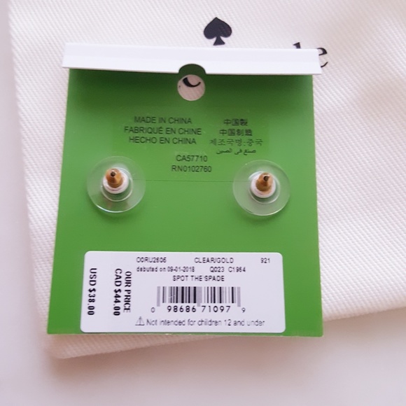 Kate Spade Spot the Spade Stud Earrings - Picture 4 of 4